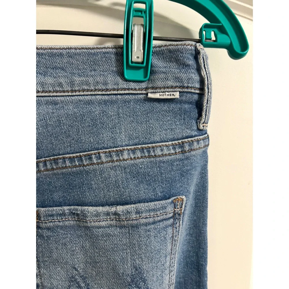 MOTHER Insider Crop Step‎ Fray Jeans Women Size 25 Light Distressed Cropped